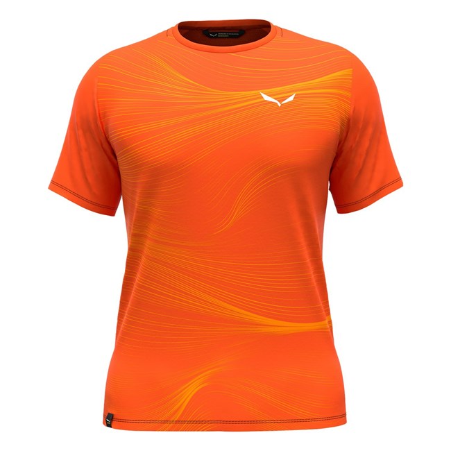 Férfi Salewa Seceda Dry T-Shirt Rövid Ujjú Ing Narancssárga | 3241-RLWTP