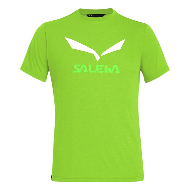 Férfi Salewa Solidlogo Dri-Release® T-shirt Rövid Ujjú Ing Zöld | 4562-AMZJC