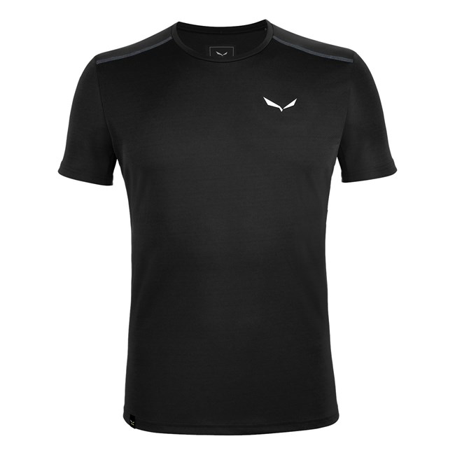 Férfi Salewa Sportos B 4 Dry T-shirt Rövid Ujjú Ing Fekete | 1570-ZMEHC