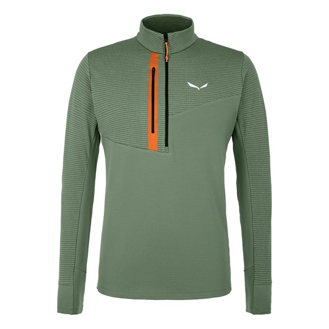 Férfi Salewa Vajolet Polarlite Responsive Half Zip Fleece Hosszú Ujjú Ing Zöld | 3912-ZHXUW