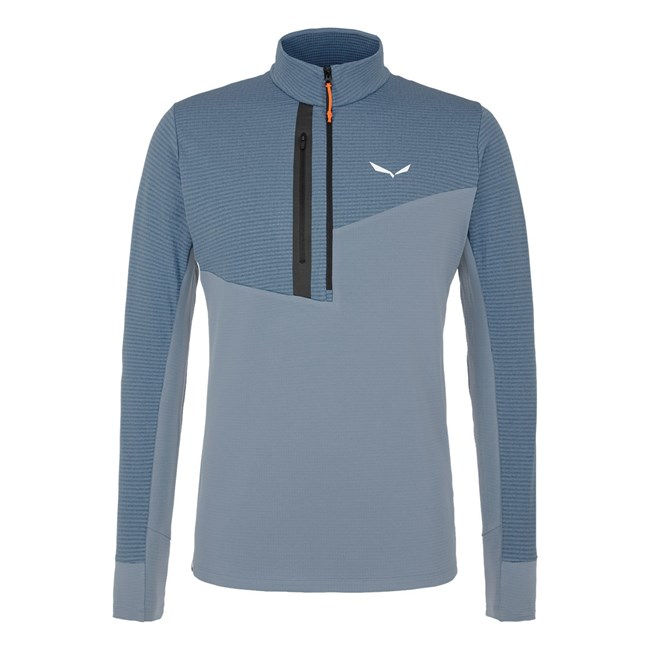 Férfi Salewa Vajolet Polarlite Responsive Half Zip Fleece Hosszú Ujjú Ing Kék | 4879-PTRYQ