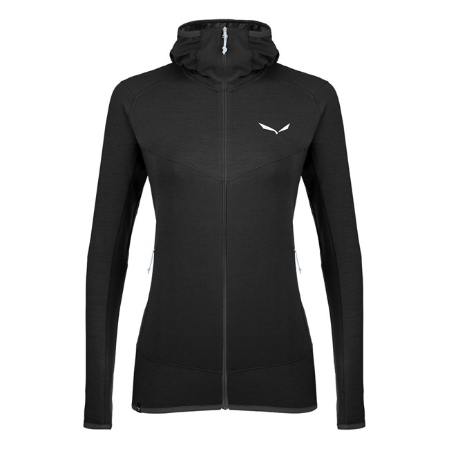 Női Salewa Light Micro Polarlite Full Zip Csuklyás Jacket Kapucnis Pulóver Fekete | 5604-NAYRG