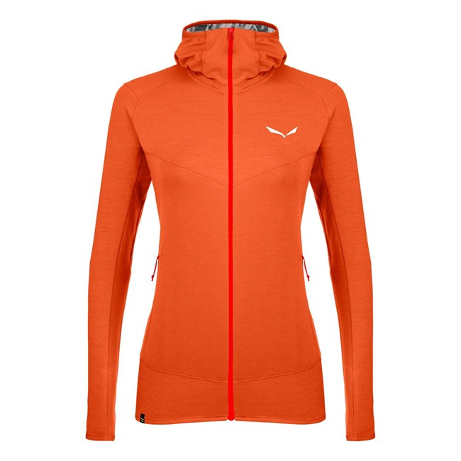 Női Salewa Light Micro Polarlite Full Zip Csuklyás Jacket Kapucnis Pulóver Narancssárga | 7618-BYMGO