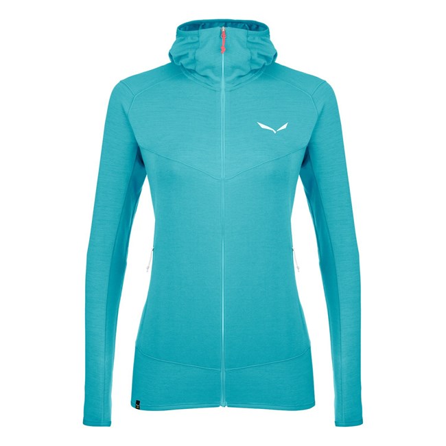 Női Salewa Light Micro Polarlite Full Zip Csuklyás Jacket Kapucnis Pulóver Kék | 9658-UMWHA